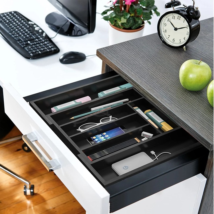 Bamboo Expandable Drawer Organizer for Utensils Holder Adjustable Cutlery Tray