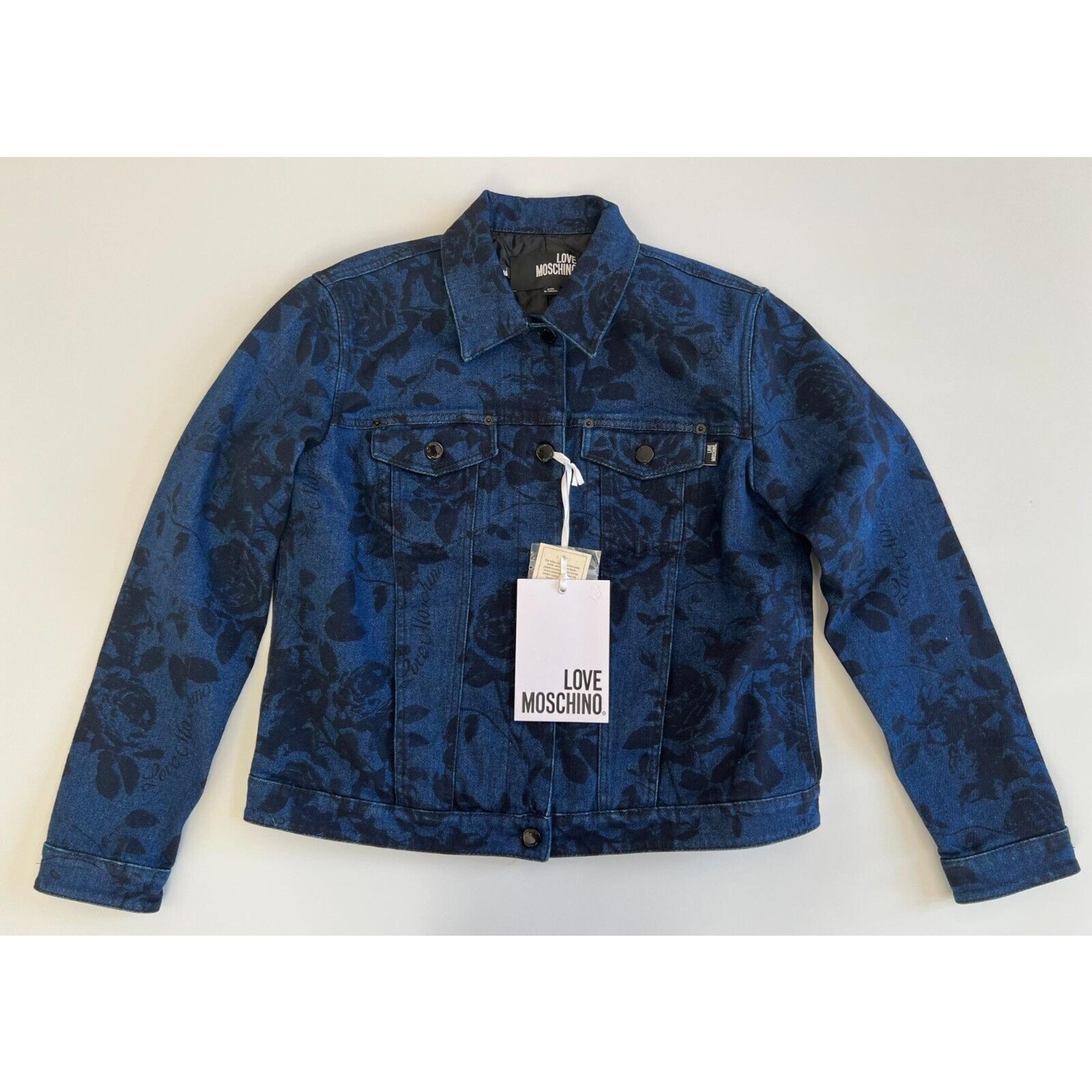 Love Moschino Women's Denim Blue Cotton Jacket Size 10 $598 NWT