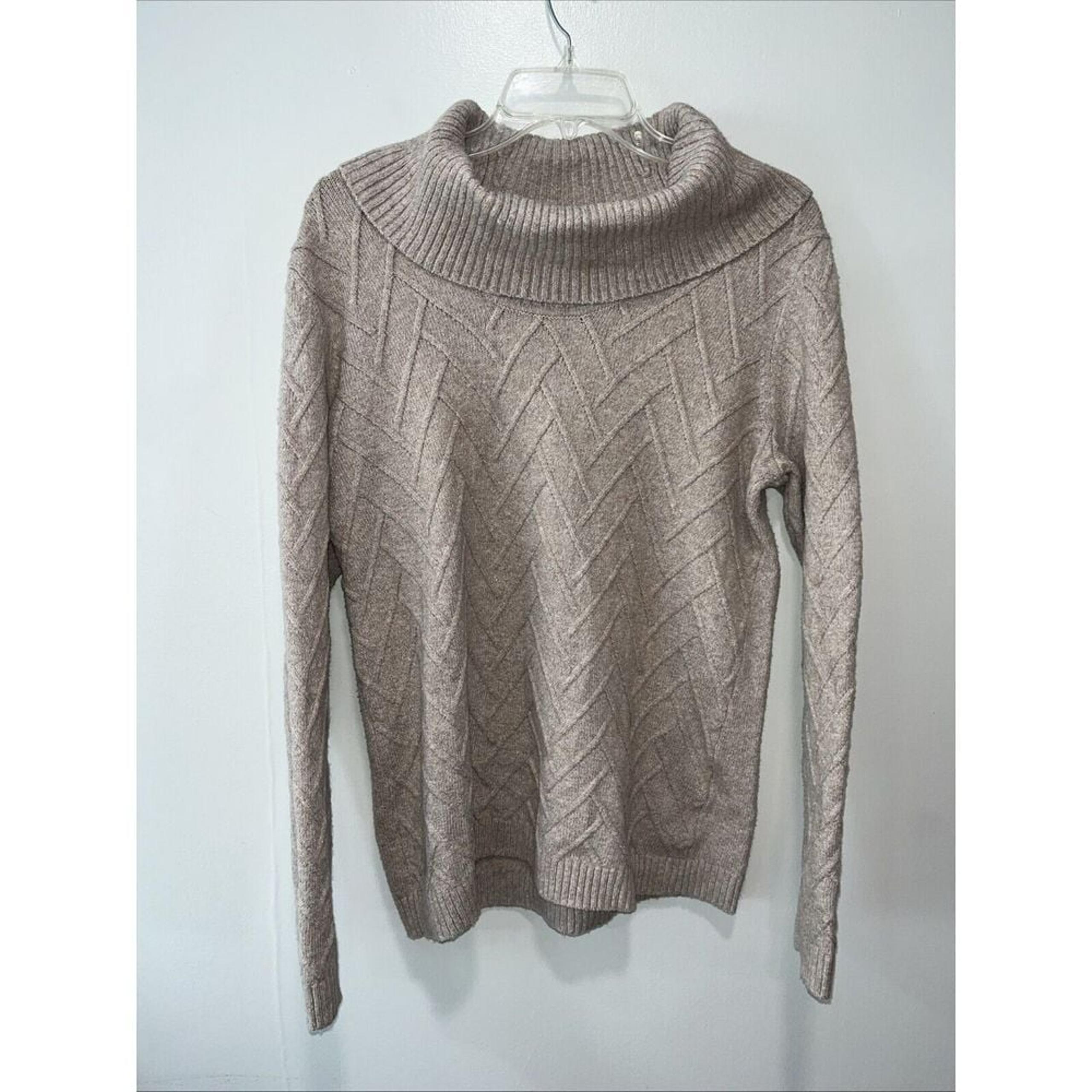 Calvin Klein Beige Textured Pullover Turtle Neck Size Medium