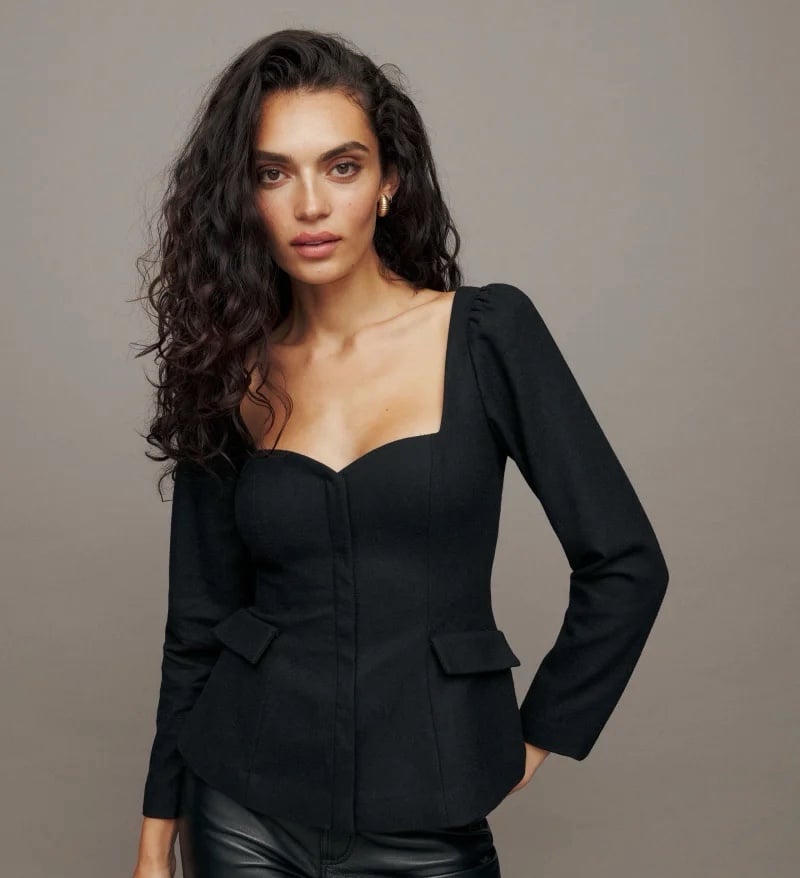 Reformation Edie Top in Black
