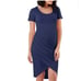 Stowaway Collection Maternity Dress BECCA Navy Blue Size S Short Sleeve NWT Knit