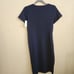 Stowaway Collection Maternity Dress BECCA Navy Blue Size S Short Sleeve NWT Knit