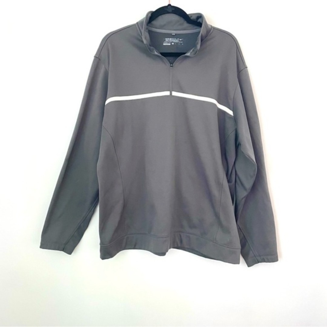 Nike sweater mens golf therma fit half zip grey pullover sweater xlarge