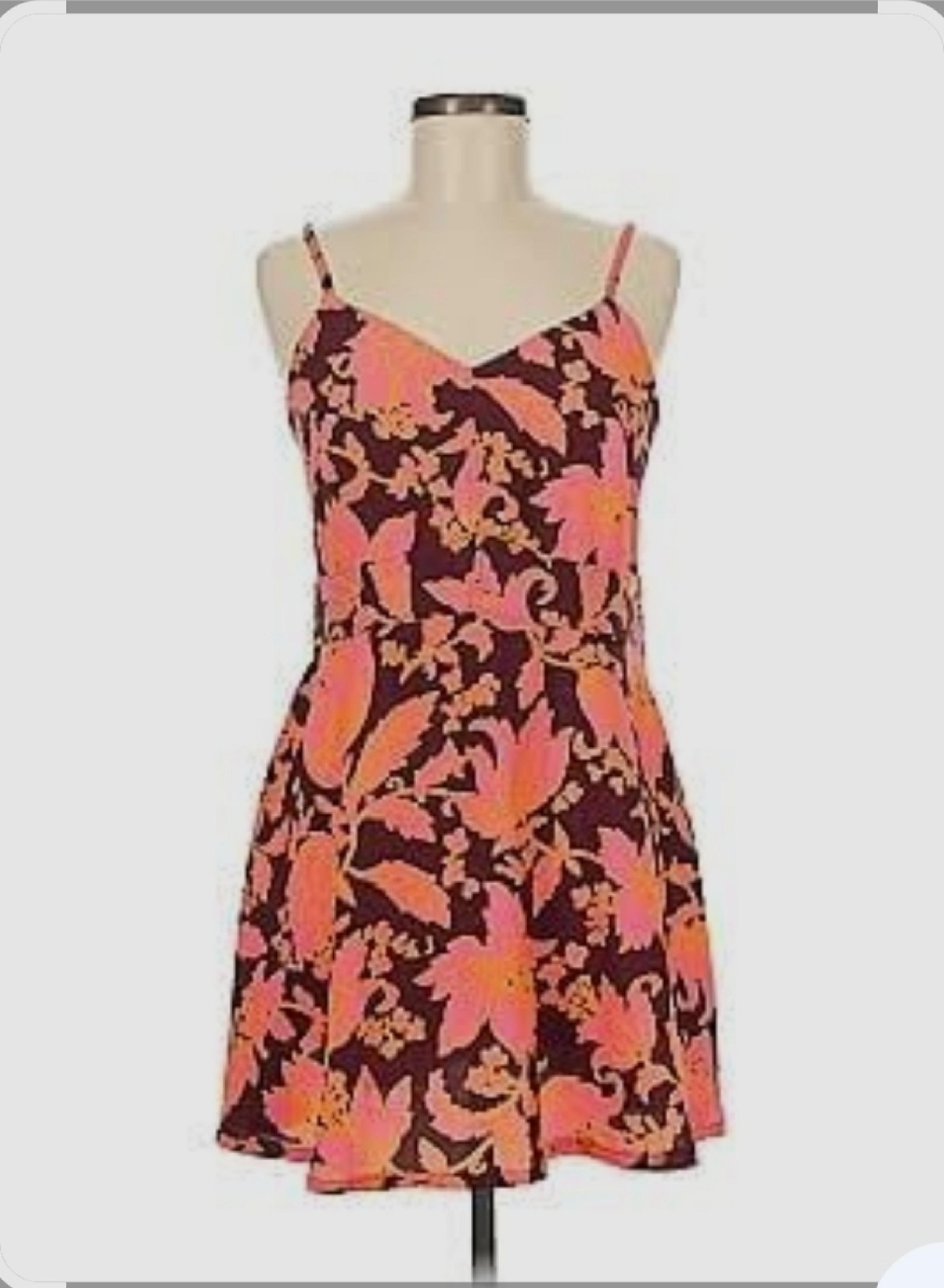 Ann Taylor Loft size 14 Hawaiian floral tropical coastal summer dress
