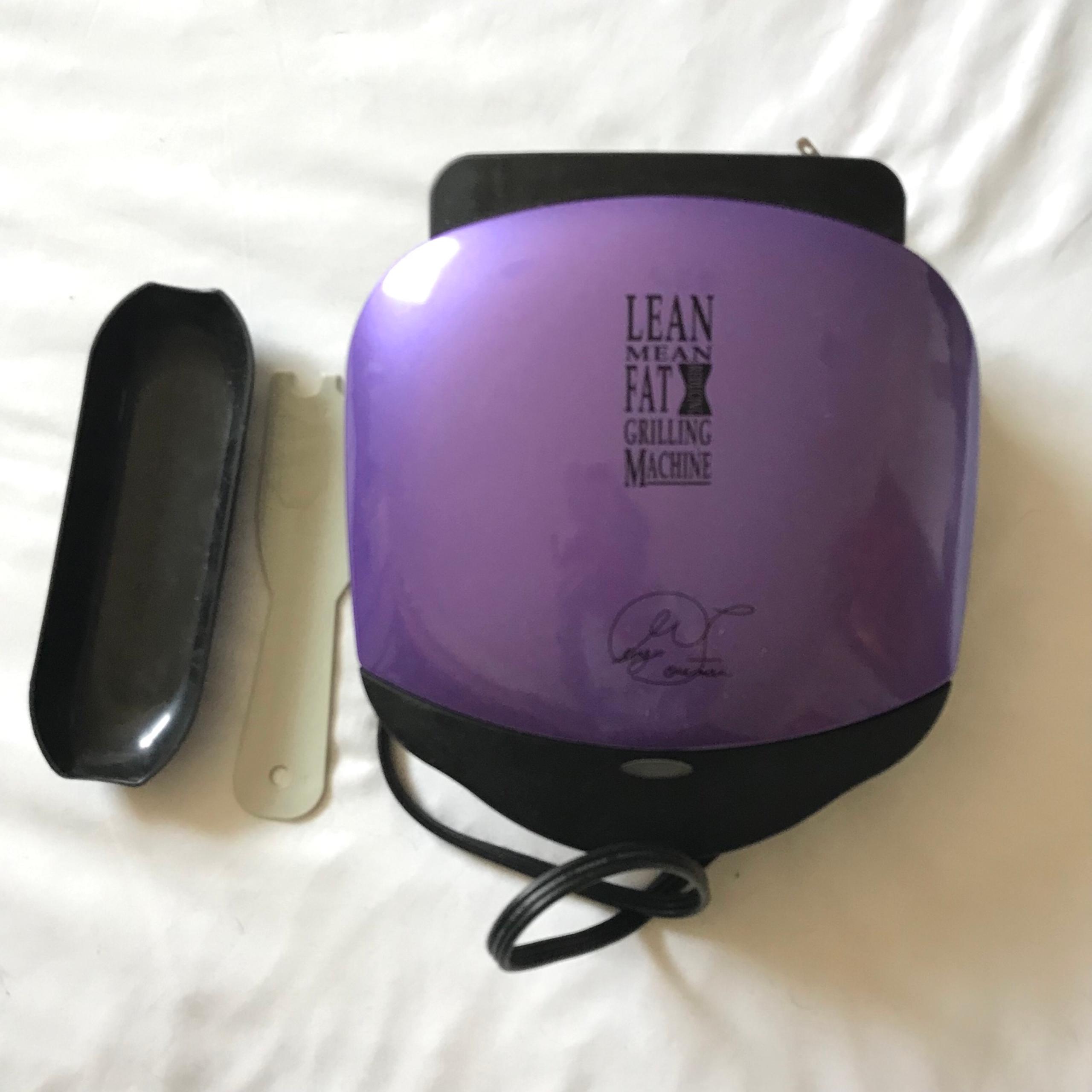 Rare Purple George Foreman Lean Mean Fat Grilling Machine 2 Servings Like New