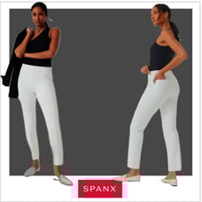 Women's SPANX On-the-Go Ankle Slim Straight Pant | Color: White | Sz: 1X