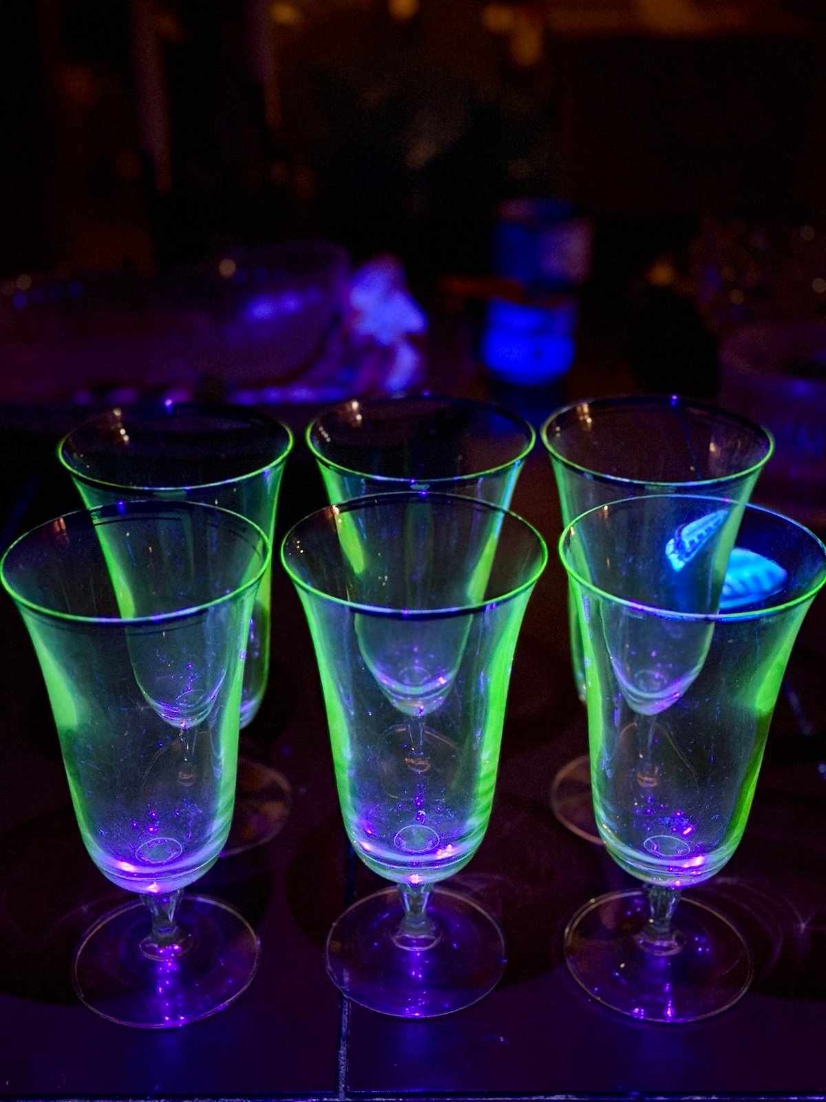 Vintage Uranium Glass Stemware Mikasa