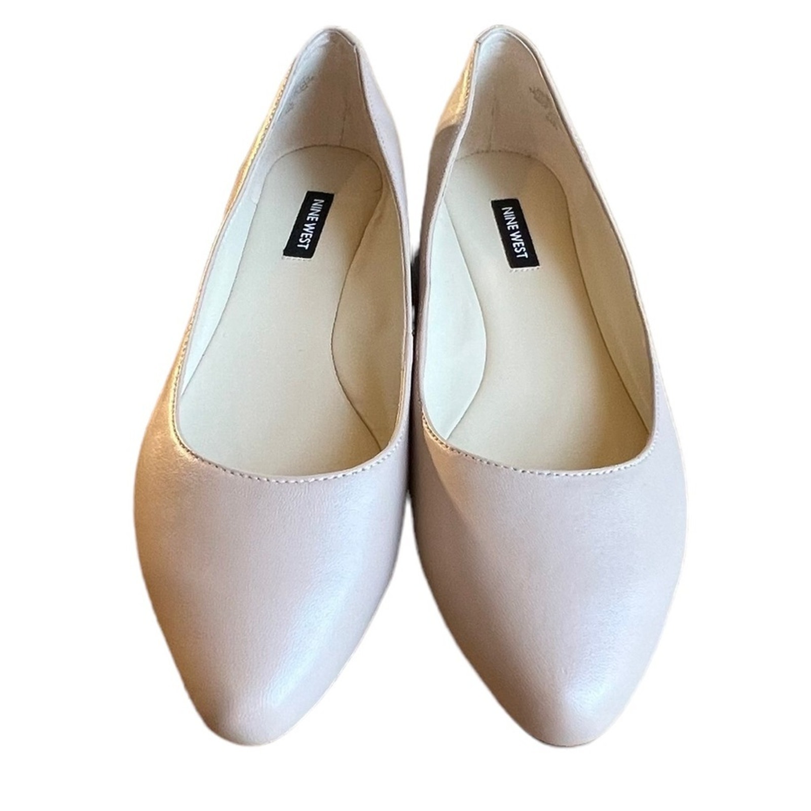 Nine West Leather Speakup Shoe Flat Slip-On Work Weekend Padded Footbed Comfort