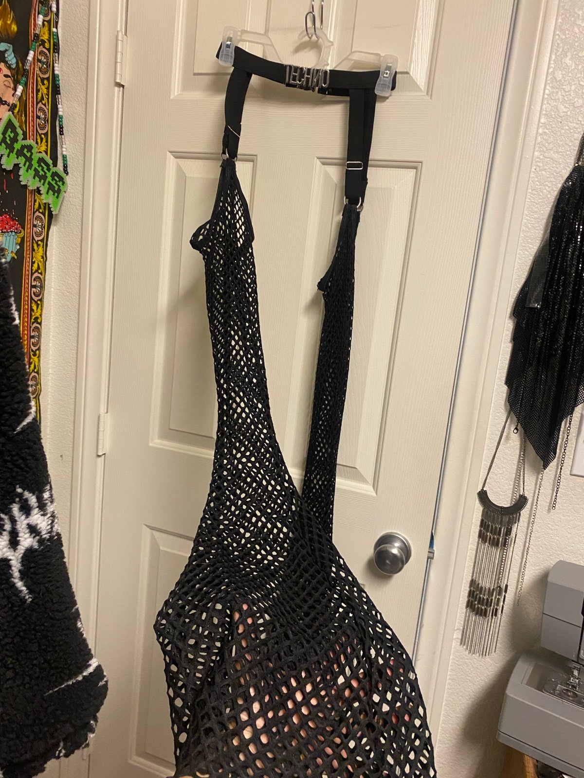 Techno Fishnet Flared Bondage Chaps