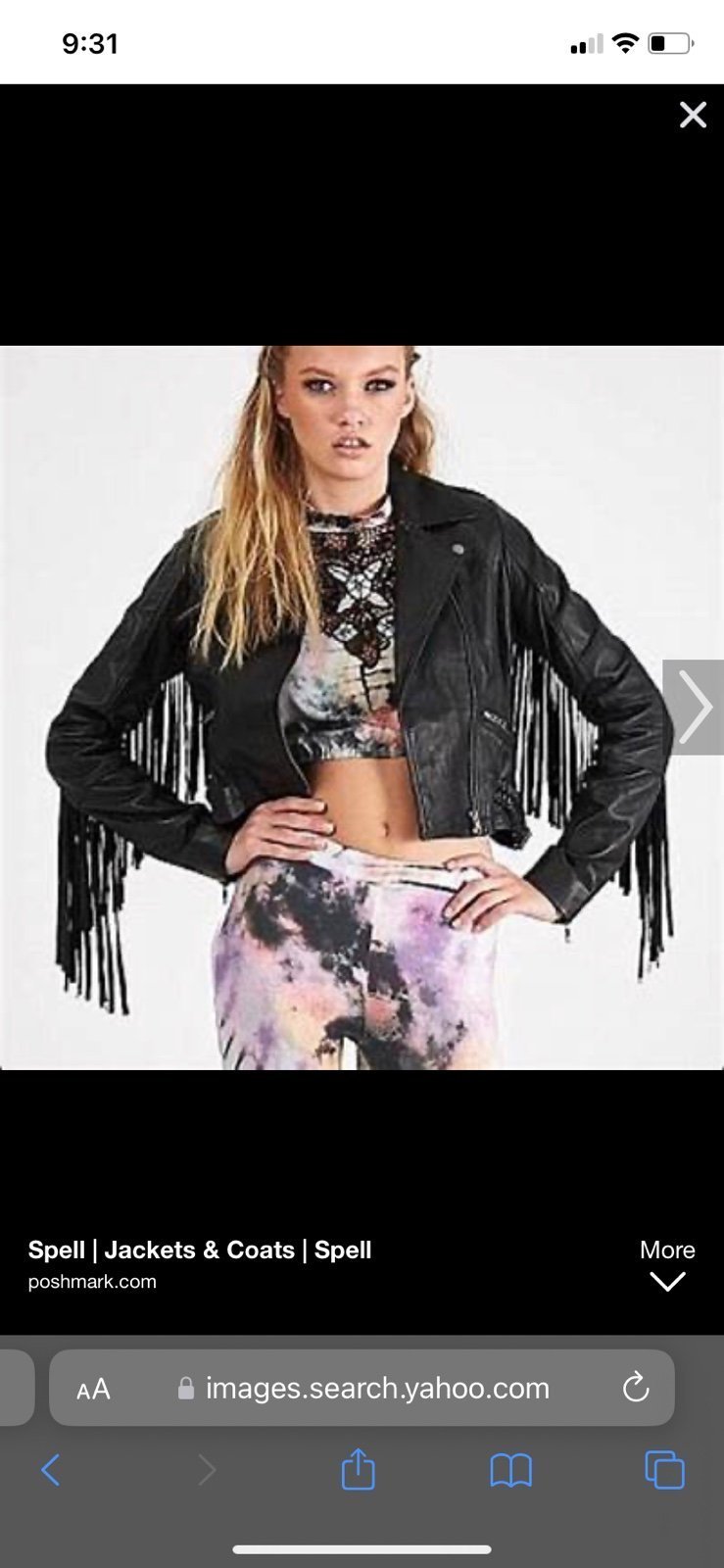 Spell and the Gypsy Muse Leather Fringe Jacket Sz SM