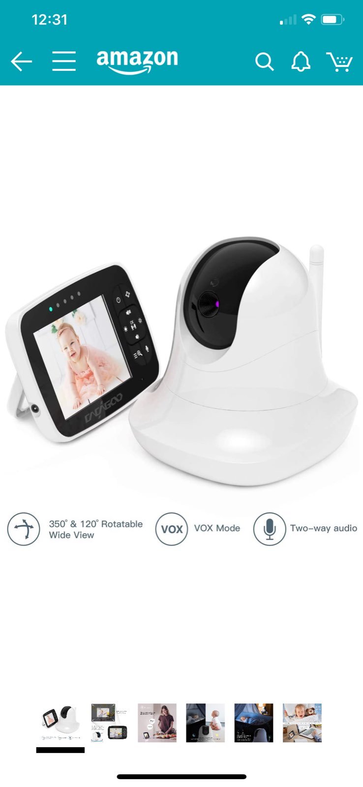 Video Baby Monitor with Remote Camera Pa