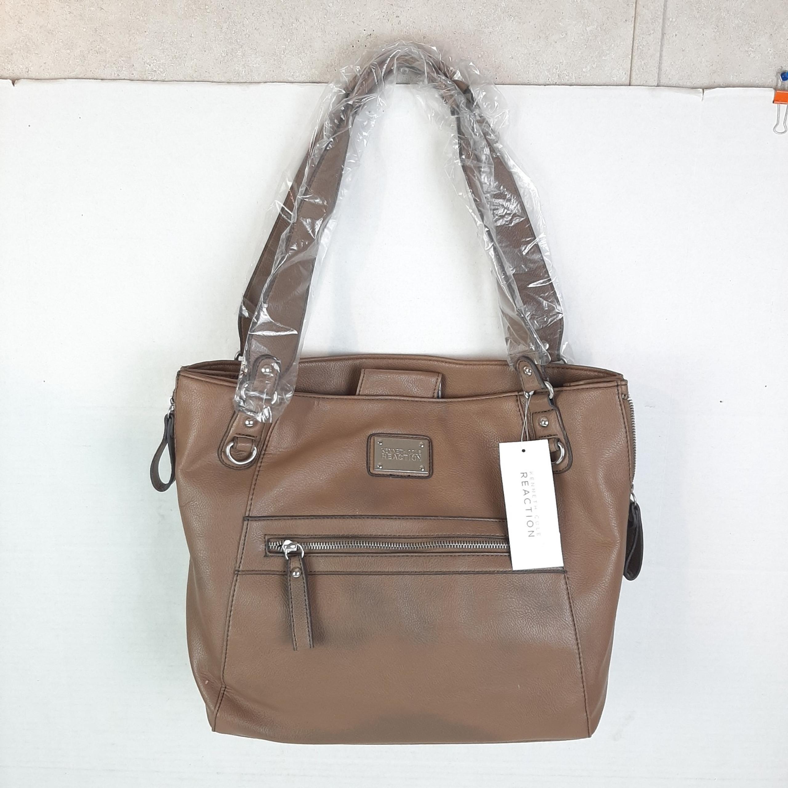 Kenneth Cole Reaction Business Tote Bag New Tan Slight Discoloration Area front