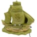 VTG MCM LIME GREEN TV LAMP SAILING SHIP NAUTICAL WITH GOLD PAINT ACCENTS WORKING