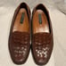 Men’s Bostonian Slip on Brown Leather Weaved Woven Loafers 27846 US Size 9M