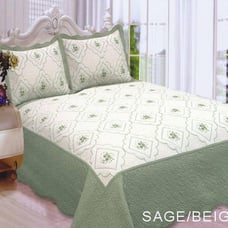 King size embroidery bedspread 3 pc set
