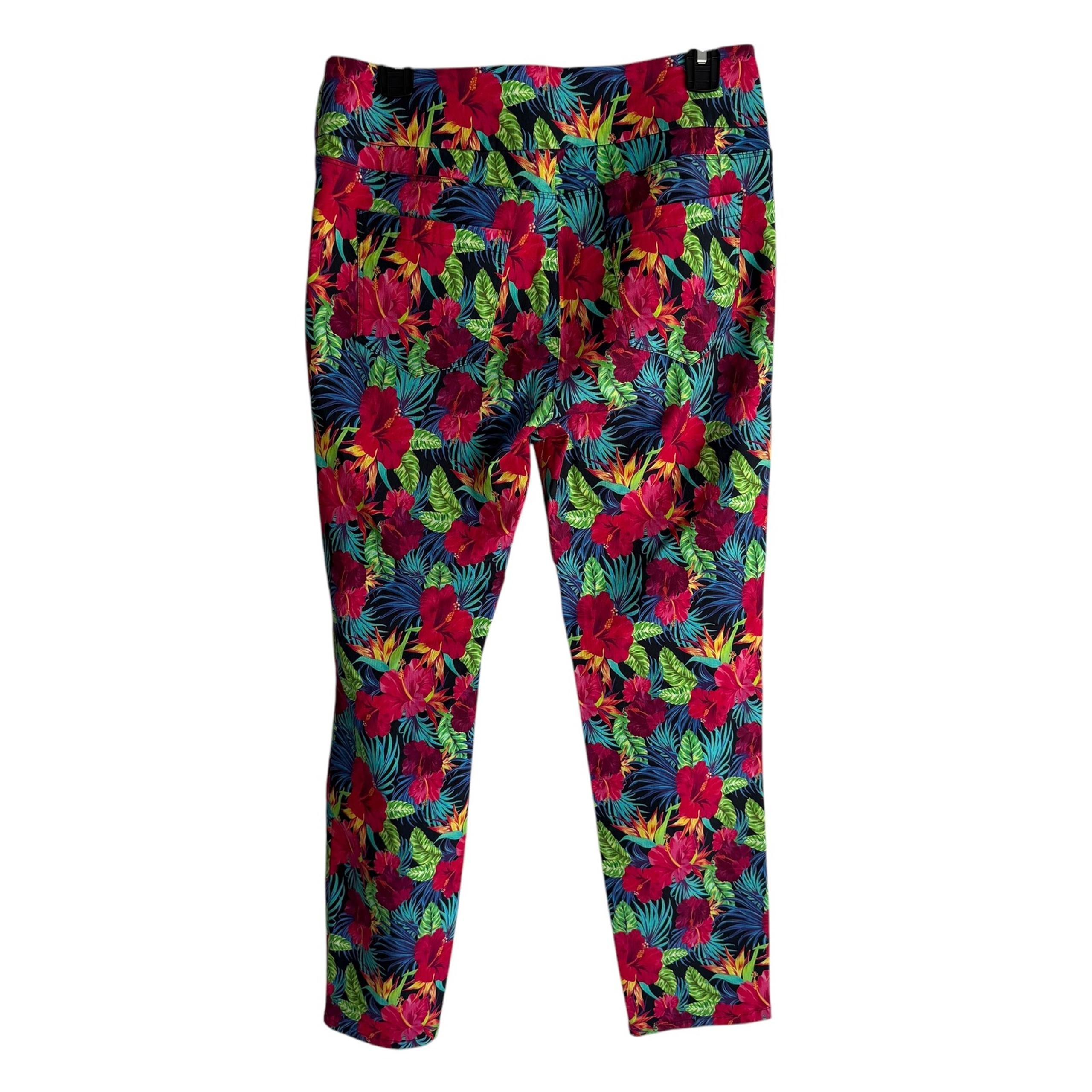 SOFT SURROUNDINGS Tropical Bright Multicolor Cropped Ankle Ladies Pants, M