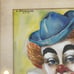Clown Portrait Watercolor, Framed, Mid-Century (1970) L. Brinkmann