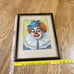 Clown Portrait Watercolor, Framed, Mid-Century (1970) L. Brinkmann