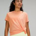 Lululemon LA Relaxed Tee size 0 Malibu Peach/Heather Pink Sorbet MLPH/HPKS