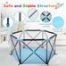 VILOBOS Portable Baby Playpen Safety Play Yard Kids Activity Center Pen Fence