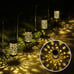 Solar Lights Outdoor Hanging Lanterns, Metal Star Moon Lantern 6 Pack