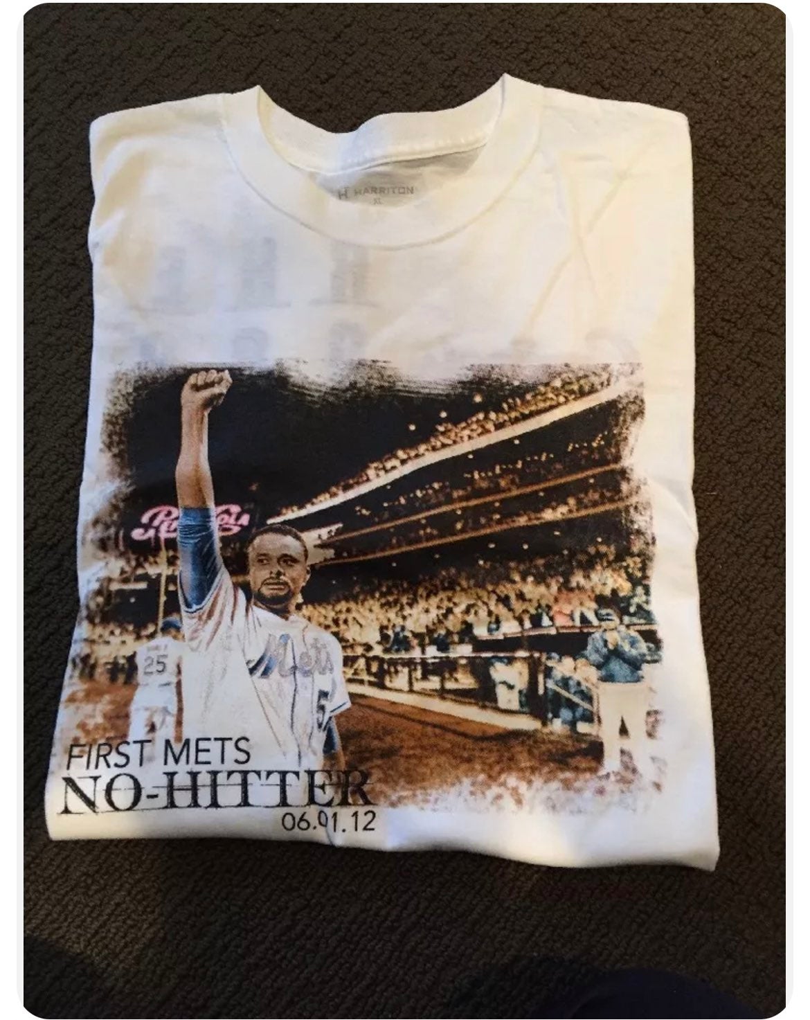 Vintage New York Mets Johan Santana no-hitter T Shirt Jersey XL - New