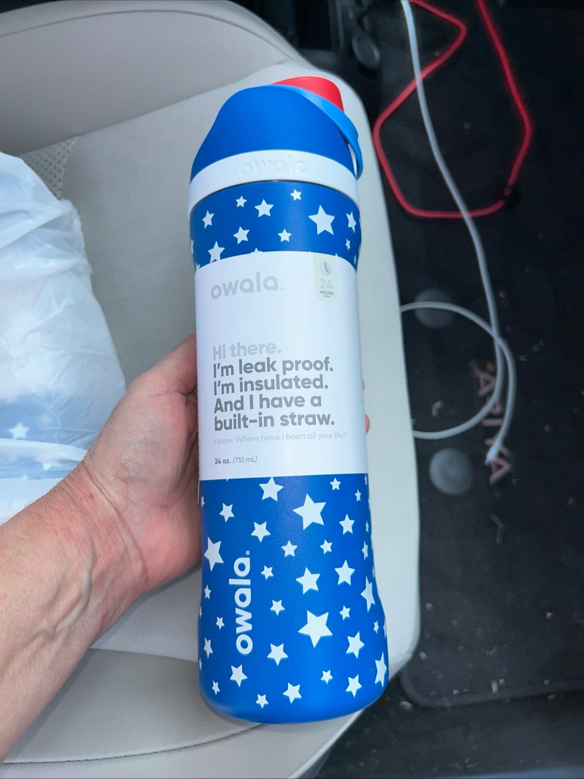 NEW 2025 4th Of July 24oz Owala Star Spangled Red White Blue Freesip Bottle