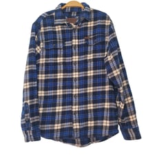 Orvis Plaid Blue and Cream Men's Outdoor Flannel - Shirt M