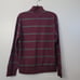 Polo Ralph Lauren Luxury Jersey Quarter-Zip Pullover Burgundy with Grey stripe