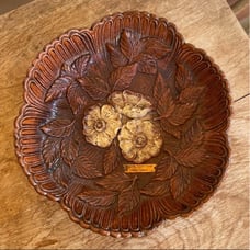 KNOTTS BERRY FARM Vtg 1951 Carved Wood Look Bowl Multi Products Inc Very Rare!