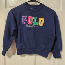 Polo Ralph Lauren Girl Corduroy-Logo Fleece Sweatshirt Size Small