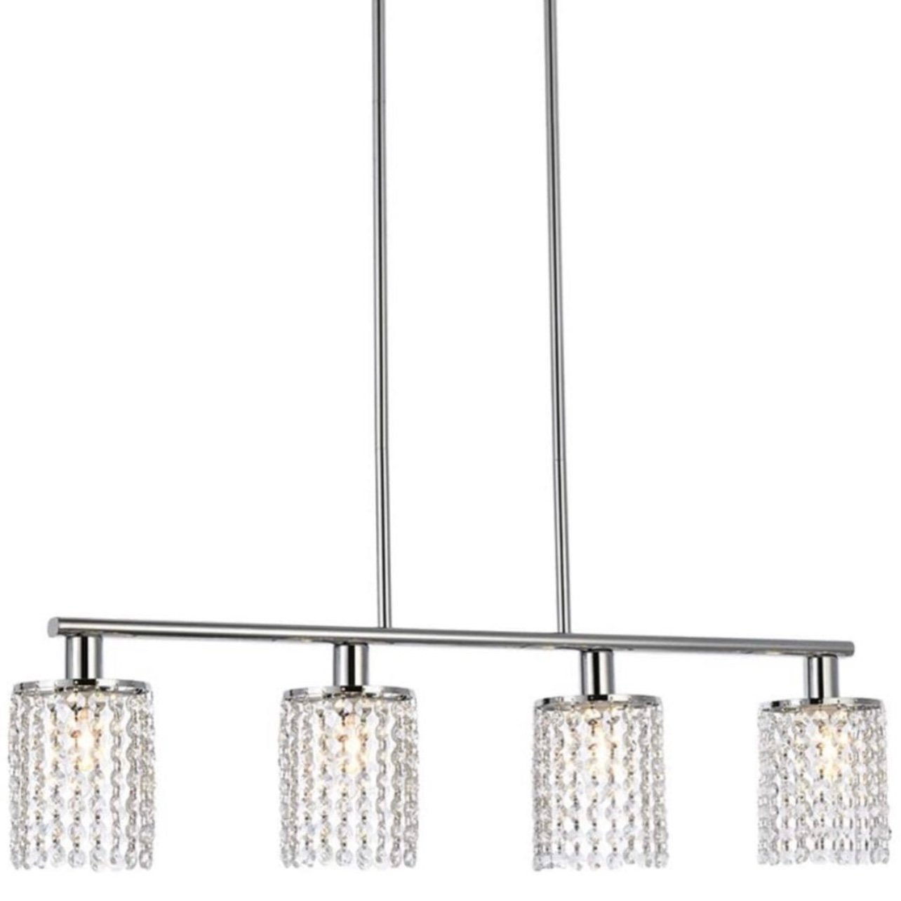Luburs Modern 4-Light Crystal Pendant Light Chandelier Lighting