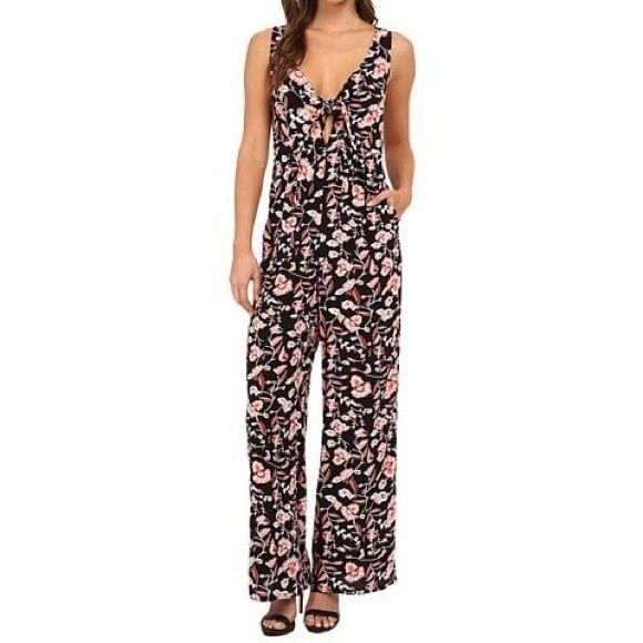 MinkPink Revolve floral tie jumpsuit S