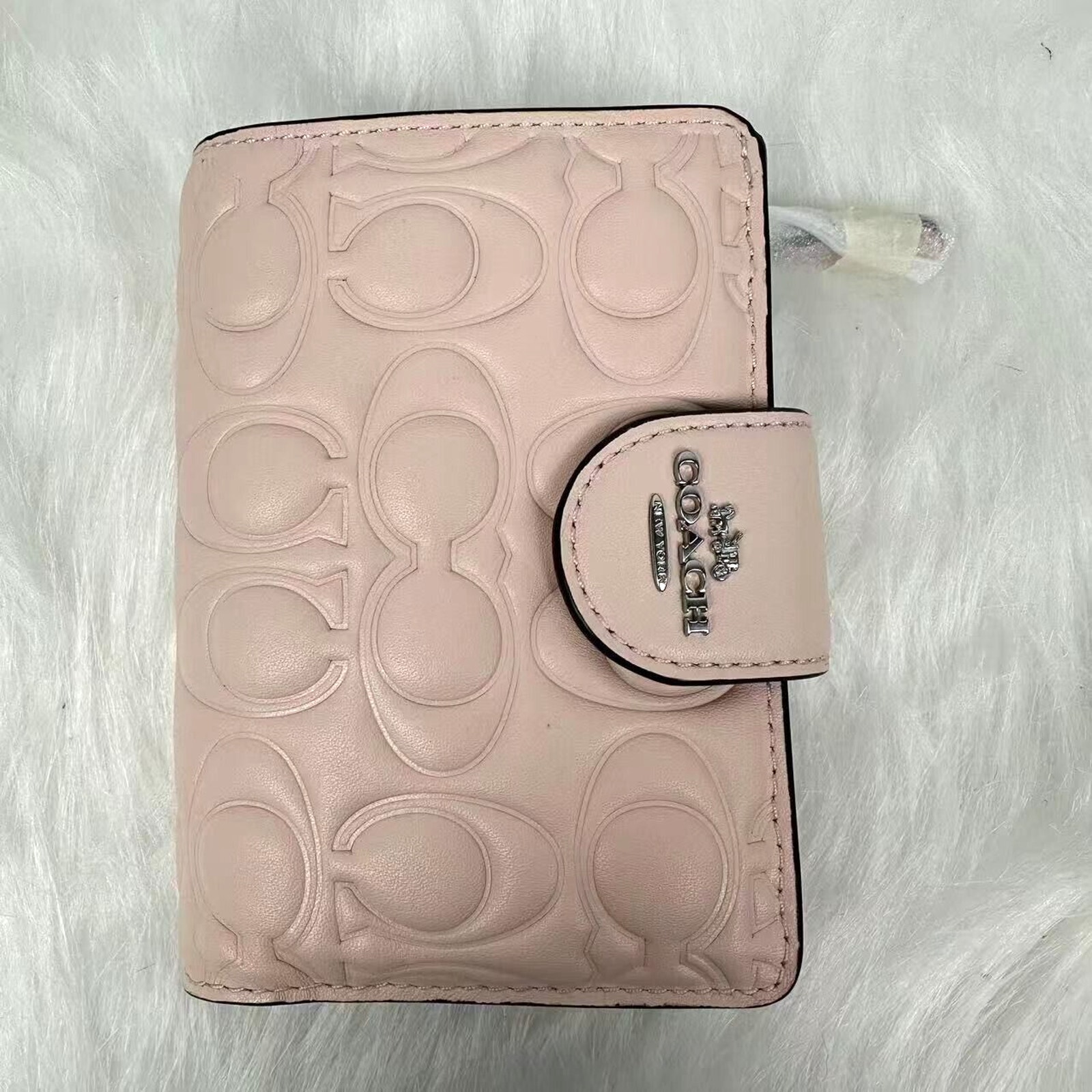 Coach Medium Corner Zip Wallet In Signature Leather In Blush NWT CZ341