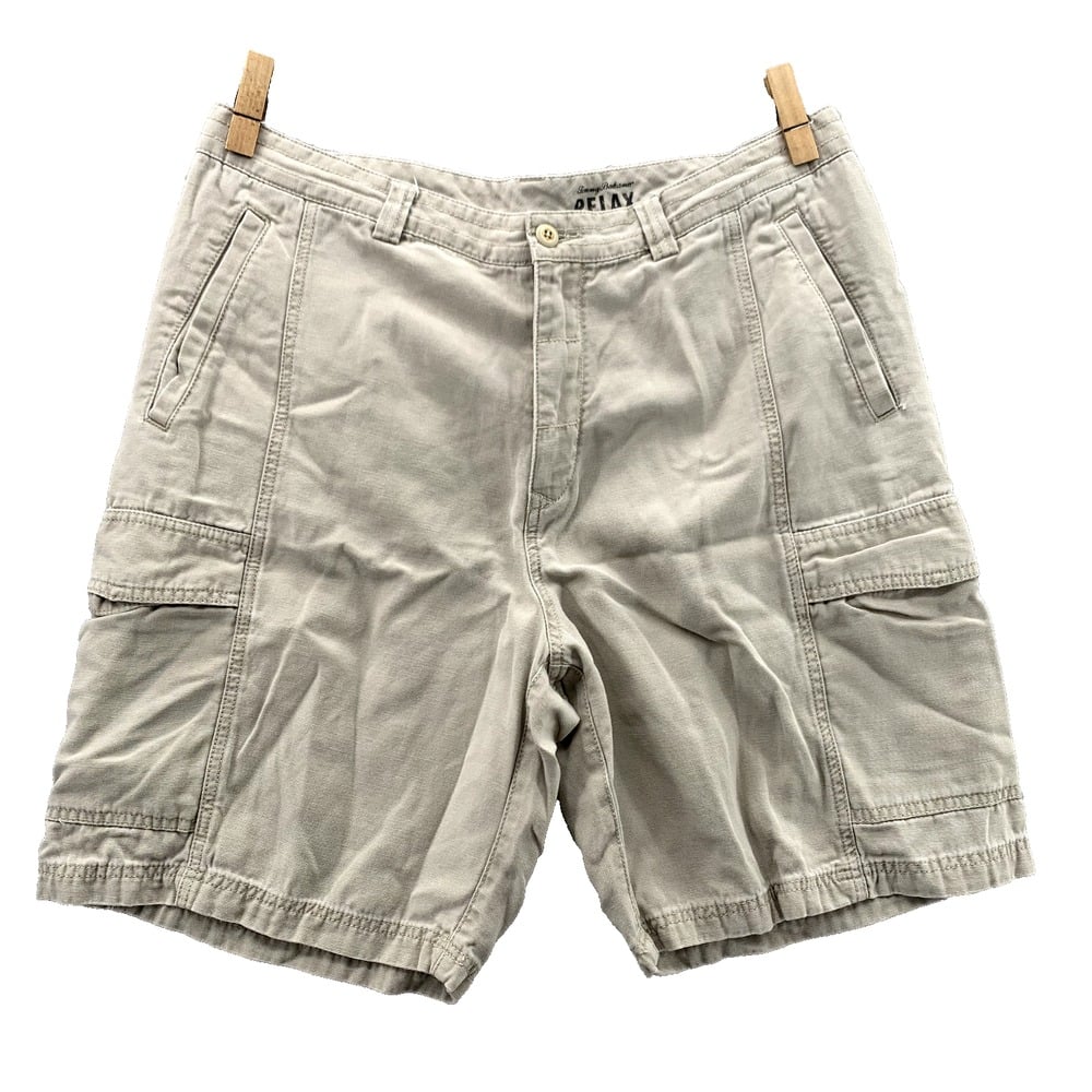 Tommy Bahama Relax Cargo Shorts Men's 36x7* Beige Coastal Nautical Preppy Beach