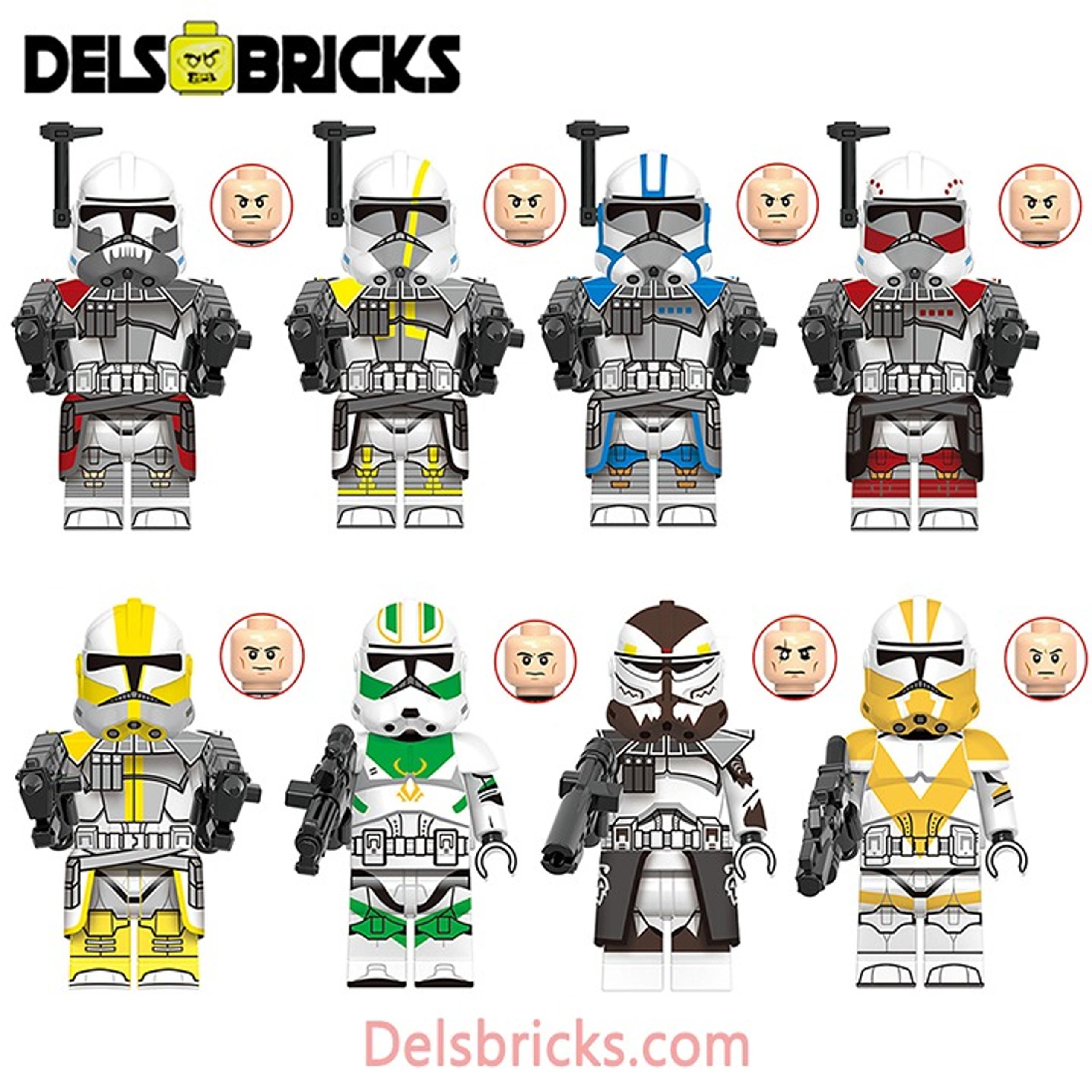 Clone Commanders set of 8 Lego Star Wars Minifigures compatible building blocks