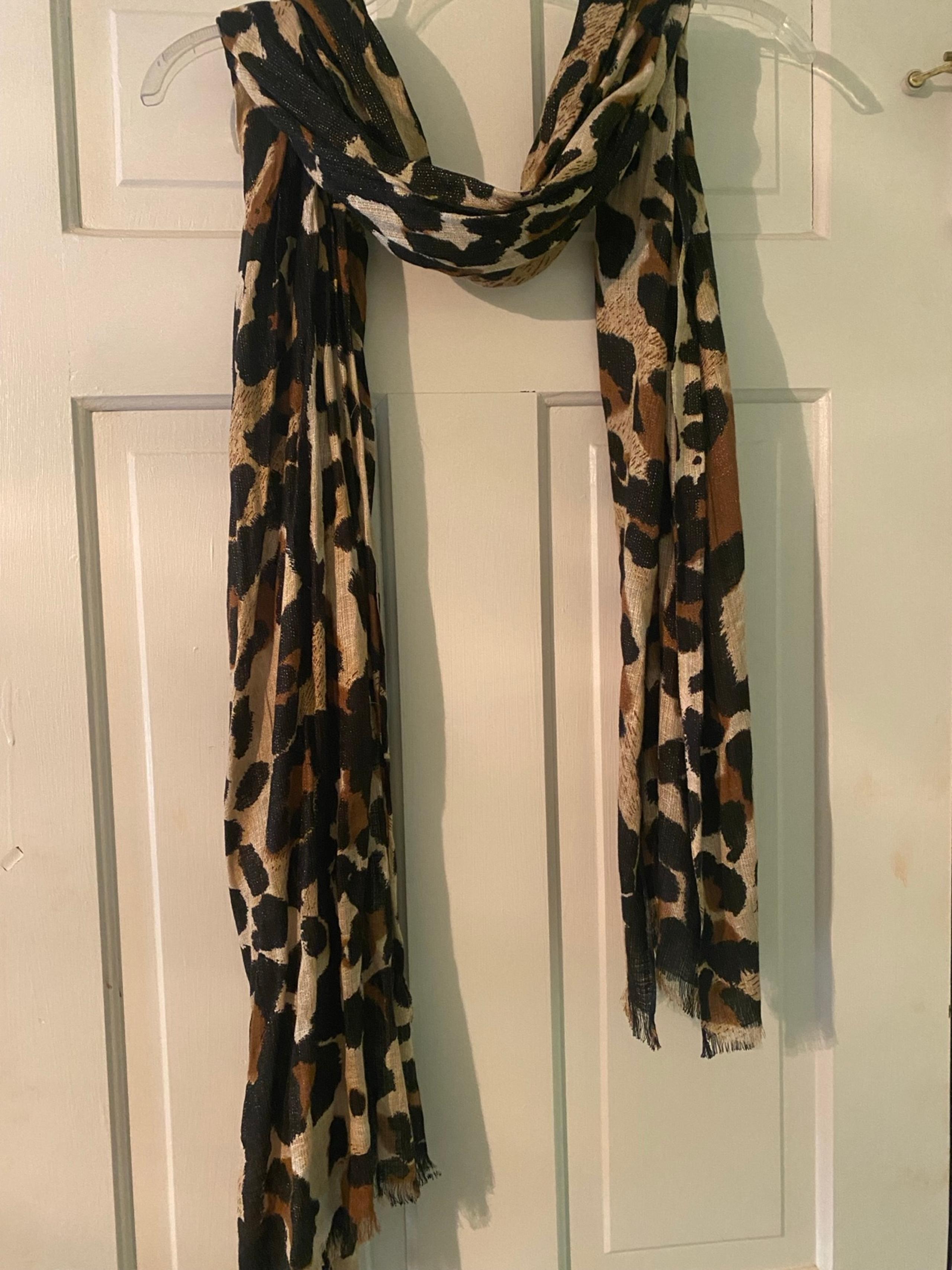 Collection Eighteen Brown/Black Animal Print Scarf Wrap