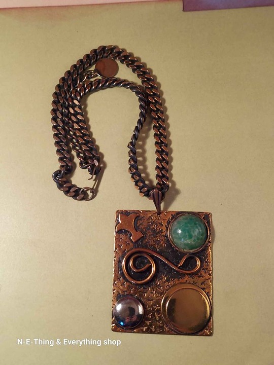 Vintage Sari Mid-Century Copper/Brass Necklace