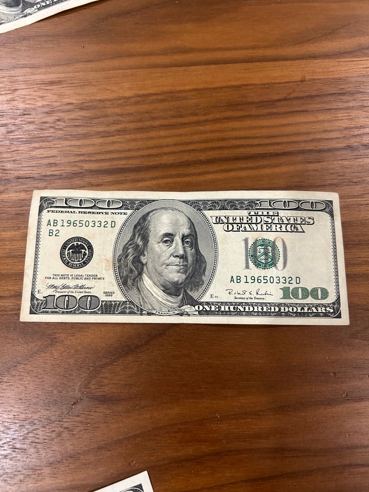 dollar bill 1996