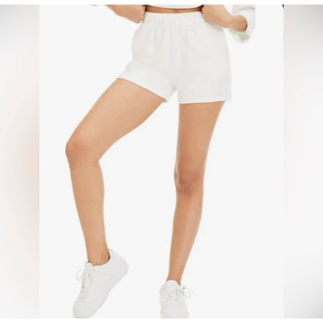 Good American White Oversize Terry Shorts