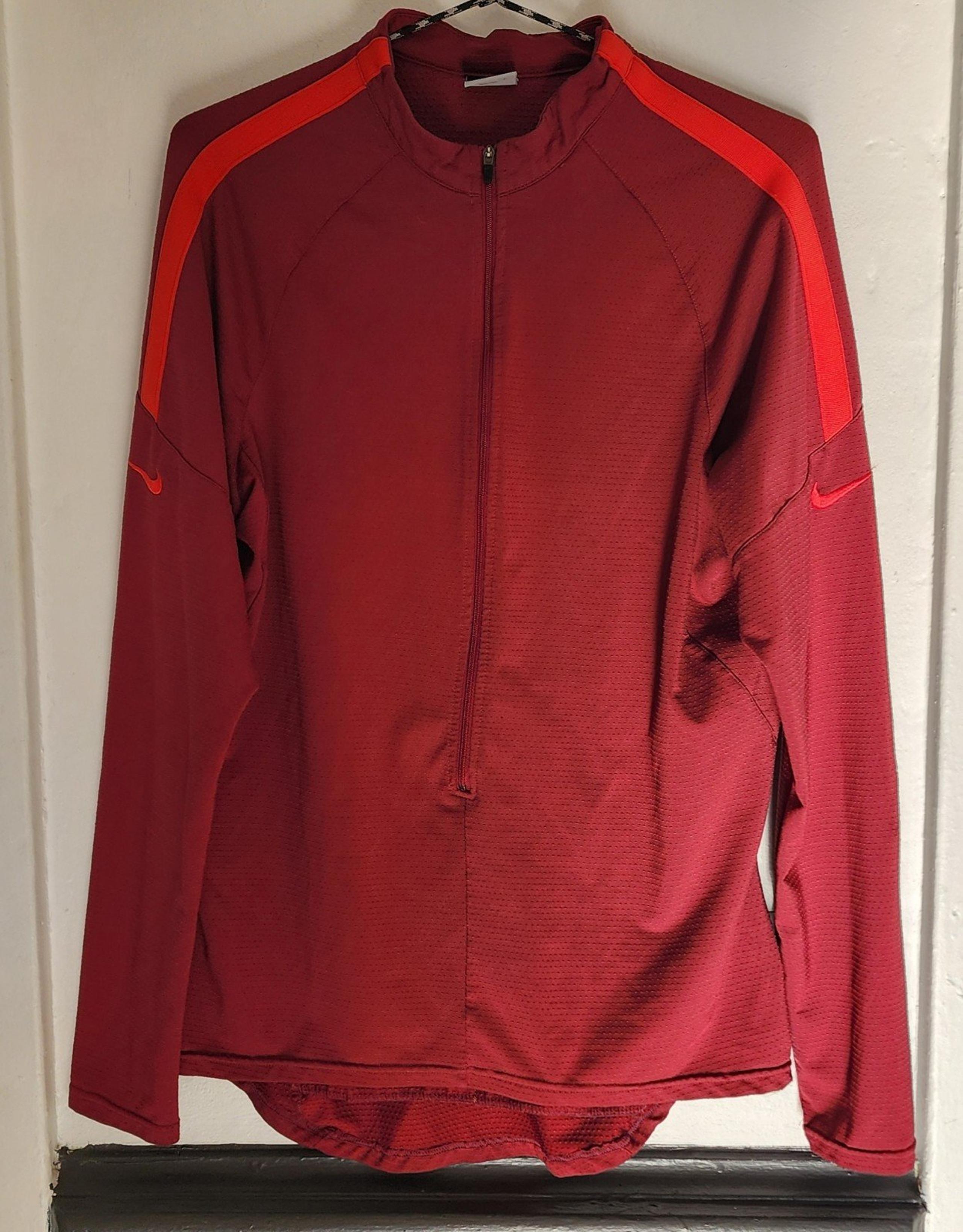 Nike sphere dry zip up mens large red longsleeve