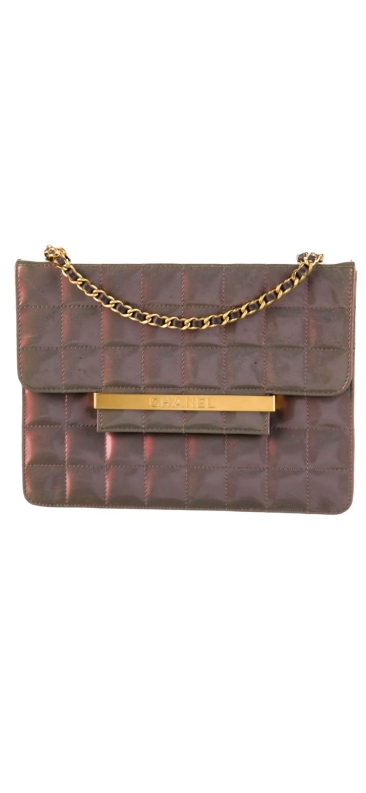 CHANEL QUILTED CHOCOLATE BAR MINI FLAP FLAT SHOULDER BAG