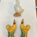 Chinese Porcelain Roosters/Goose Miniature Set Figurines