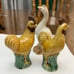Chinese Porcelain Roosters/Goose Miniature Set Figurines