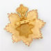Carolee Matte Gold Tone Crown Starburst Red Rhinestone Statement Necklace Brooch
