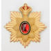 Carolee Matte Gold Tone Crown Starburst Red Rhinestone Statement Necklace Brooch