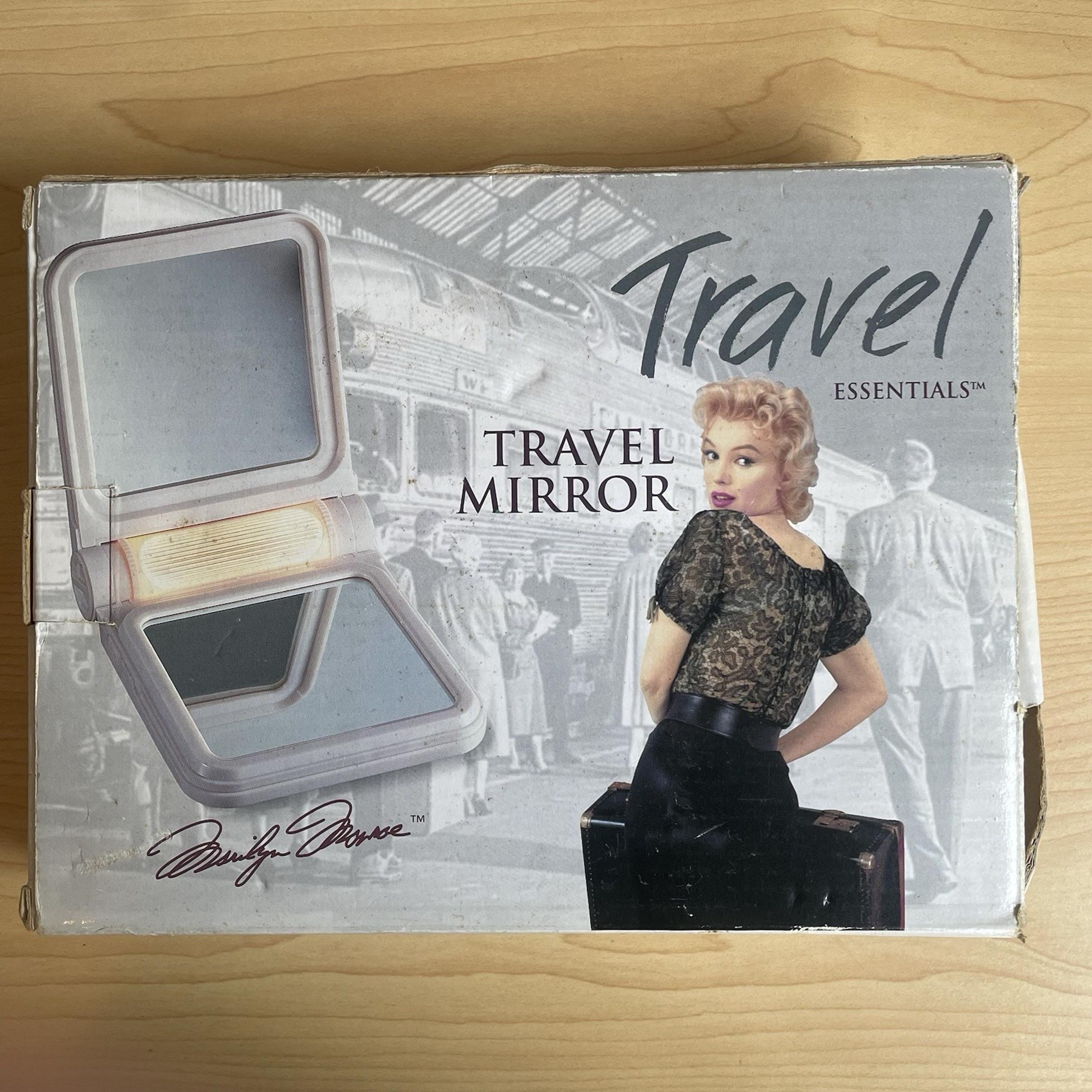 Salton Travel Essentials Lighted Makeup Mirror  White Vintage Marilyn Monroe