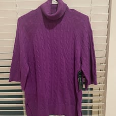 Brand New With Tags Ladies Ralph Lauren Turtleneck Sweater. Purple. Size Small.