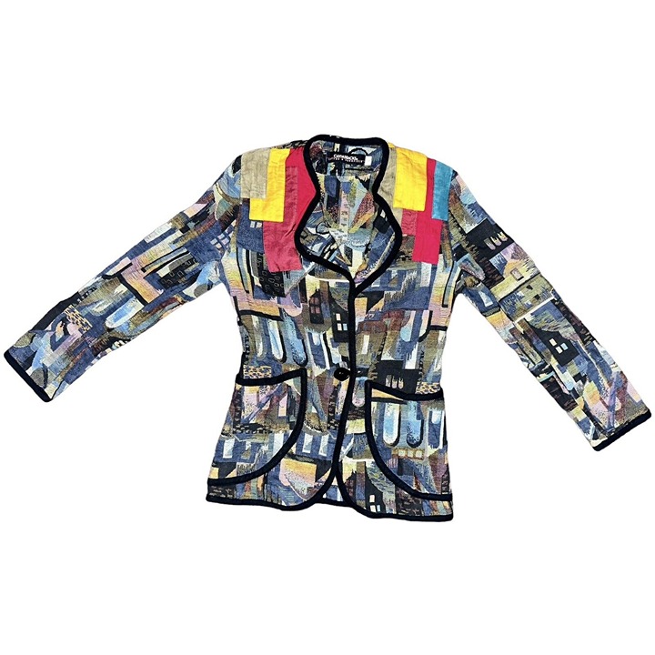 Canvasbacks Lutton & Horsefield Women’s Sz Small Abstract Retro 80s Blazer