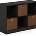 NEW 3x2 Bookcase Storage with Bins, Espresso/Brown
